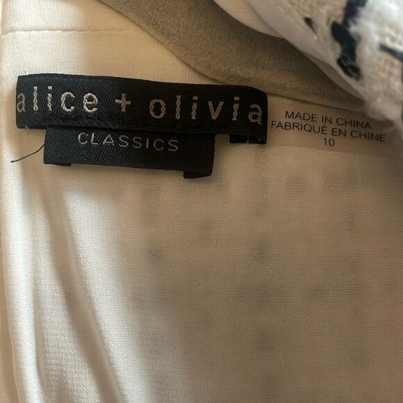 Alice and Olivia Sleeveless Tweed Dress Black and White Tuxedo Size 10 Preppy - Picture 4 of 7